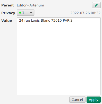 Instance editor