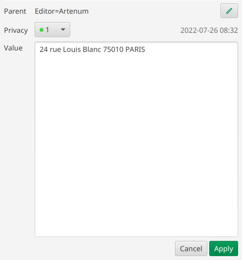 Instance editor