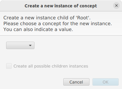 New instance dialog