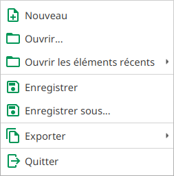 menu fichiers