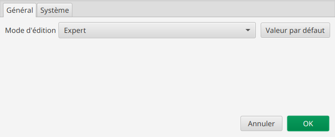 General preferences panel